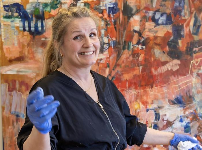 Kunstverksted på sommerskole på Lierstranda