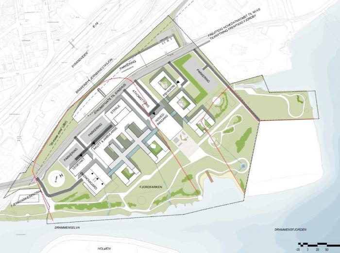Inngått kontrakter for nytt sykehus i Drammen